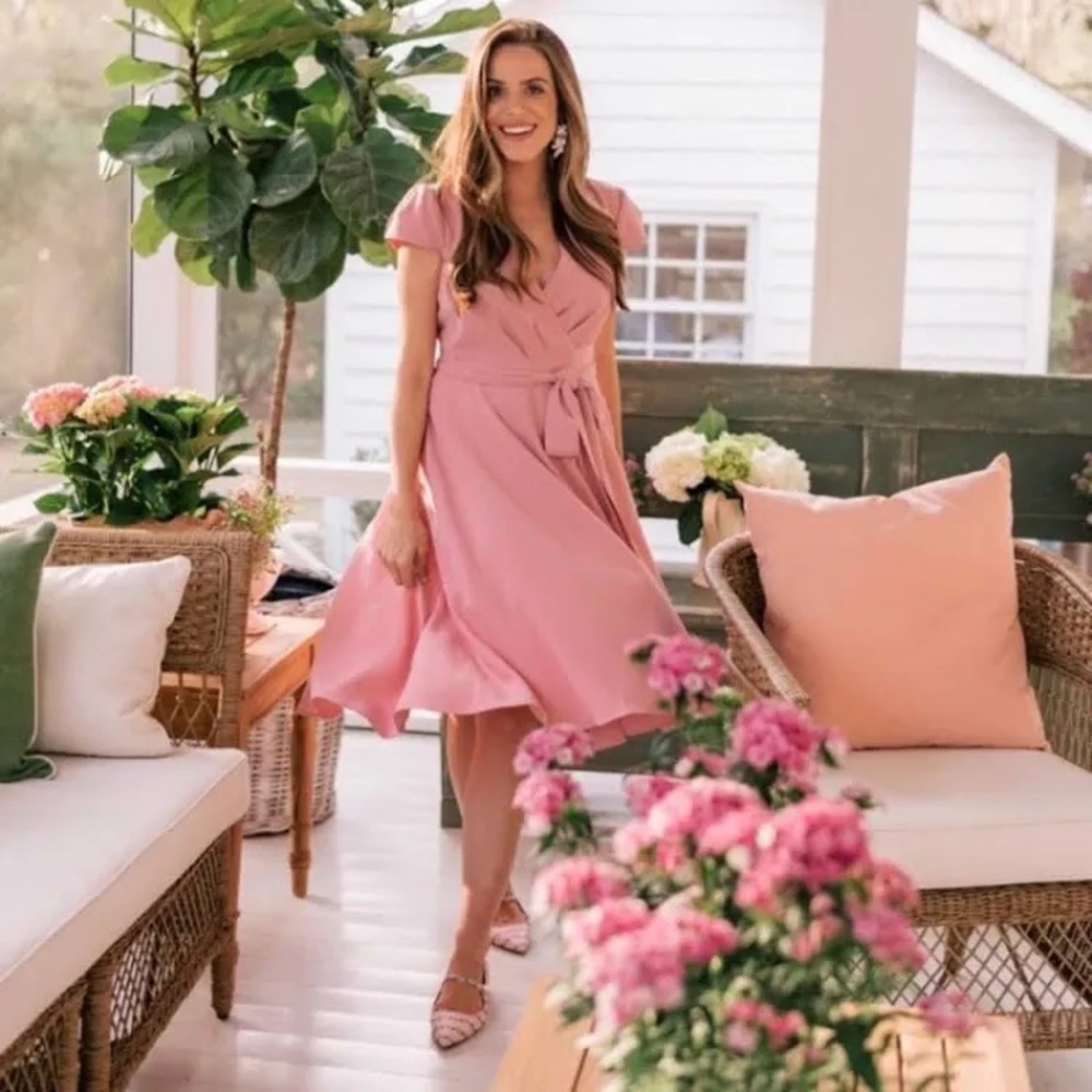 Gal Meets Glam Maxandra Crepe Wrap Dress